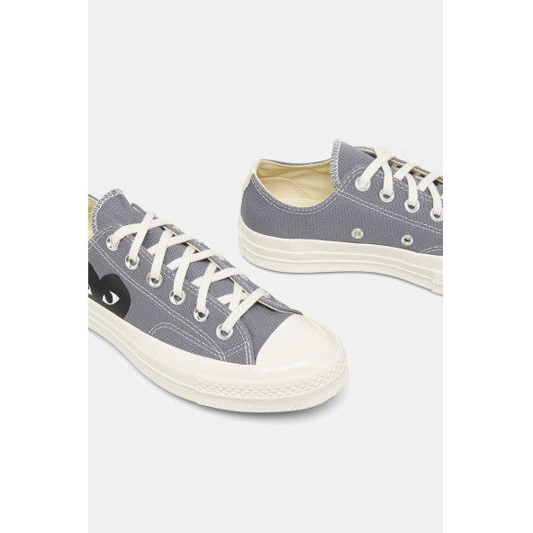Gri Comme Des Garcons Play Kısa Kalpli Converse - 4