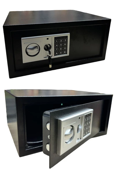 Germany Büyük Boy Laptop Tipi Ev Ofis Otel Tipi Şifreli Anahtarlı Çelik Para Kasası  20x43x35cm - 3