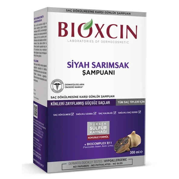 Bioxcin Saç Dökülmesine Karşı Siyah Sarımsak Şampuanı 300 ml