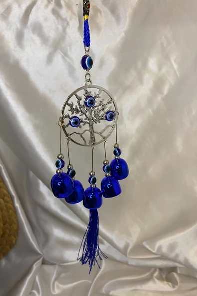 Deprem Zili Çanı Duvar Rüzgar Çanı Zili Feng Shui Ejderha Yılı Koruyucu Hayat Yaşam Ağacı Telkari 5 Çanlı Nazar Boncuğu - Resim 3