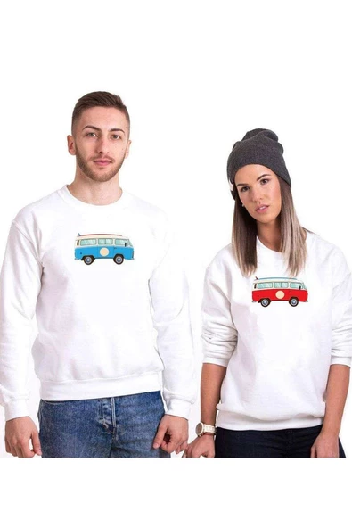 Tshirthane Minibüs T1 Sevgili Kombinleri Sweatshirt Kombini
