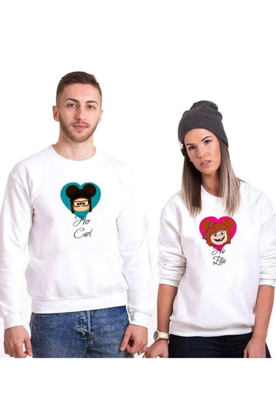 Tshirthane Carl Ellie Sevgili Kombinleri Sweatshirt Kombini ürün görseli 1