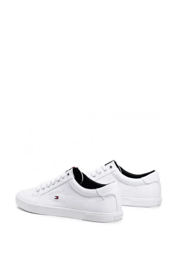 Tommy Hilfiger Men's White Sneakers Iconic Long Lace Sneakers FM0FM01536 - Resim 3