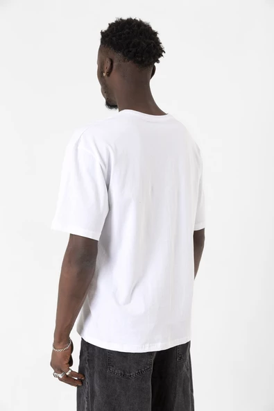 Kırım Tatar Tamga Beyaz Erkek Oversize Tshirt - 6