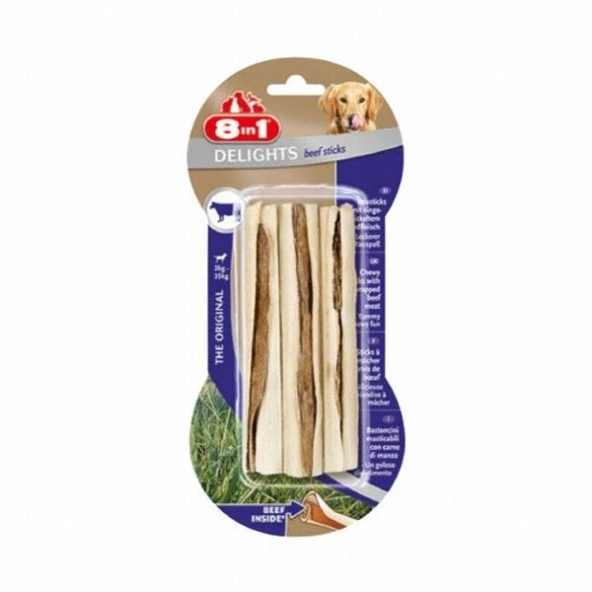 8in1 Delights Bones Biftekli Sticks Köpek Ödülü 75 Gr