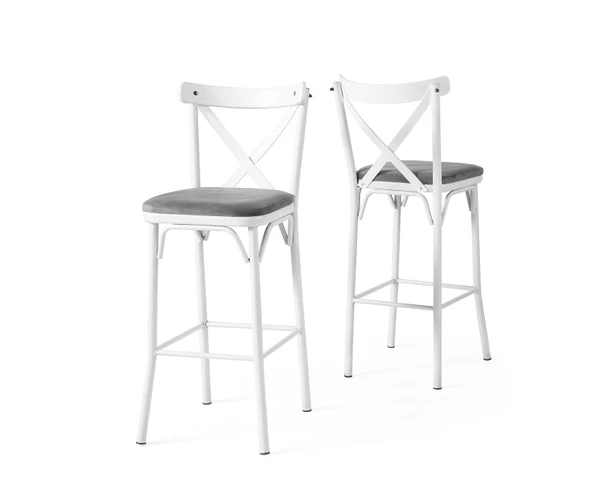 Eylül Bar Mutfak Sandalyesi Metal 2 Li Set