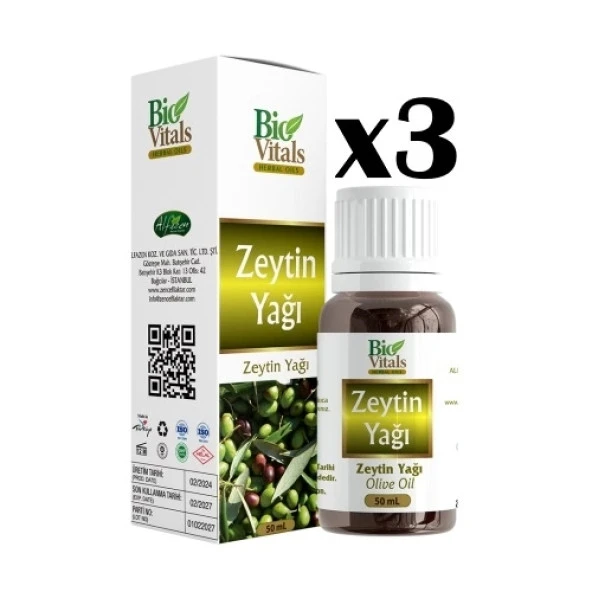 Biovitals Zeytin Yağı 50 ml x 3 Adet