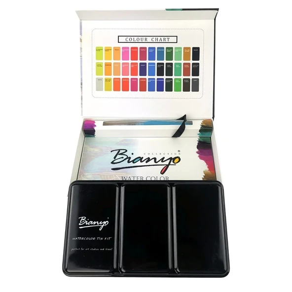 E&D Art Bianyo Aquarelle 36'lı Tablet Taş Sulu Boya Seti - Karton Kutu