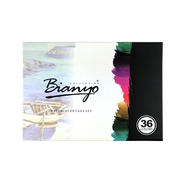 E&D Art Bianyo Aquarelle 36'lı Tablet Taş Sulu Boya Seti - Karton Kutu - Resim 6