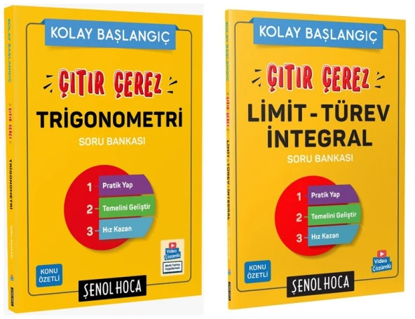 Şenol Hoca 2024 Ayt Çıtır Çerez Trigonometri + Limit Türev İntegral Seti 2 Kitap