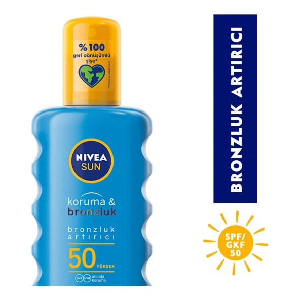 NIVEA Sun SPF50 Güneş Koruyucu & Bronzluk Güneş  Sprey 200 ml