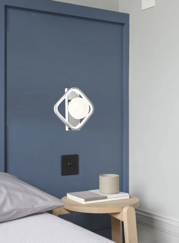 TT Aydınlatma TT069-KARE-KR  Toplu Krom Kaplama 3 Renk Modüllü Ledli Aplik - Resim 2