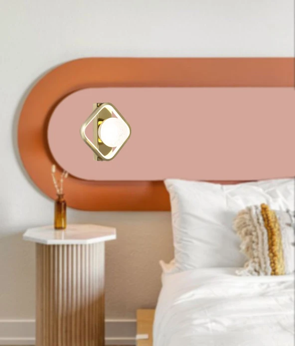 TT Aydınlatma TT069-KARE-SR  Toplu Sarı Kaplama 3 Renk Modüllü Ledli Aplik - Resim 2