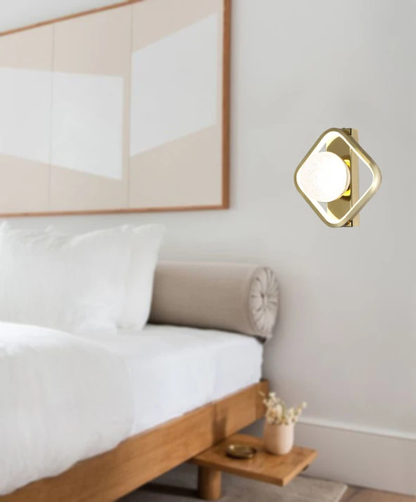 TT Aydınlatma TT069-KARE-SR  Toplu Sarı Kaplama 3 Renk Modüllü Ledli Aplik - Resim 3