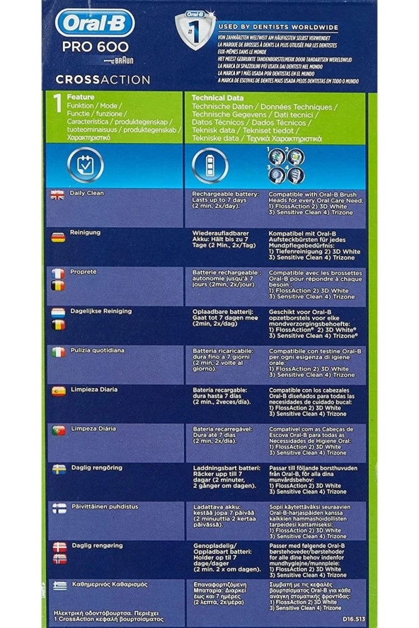 Oral-B Pro 600 Cross Action Şarjlı Diş Fırçası - 3