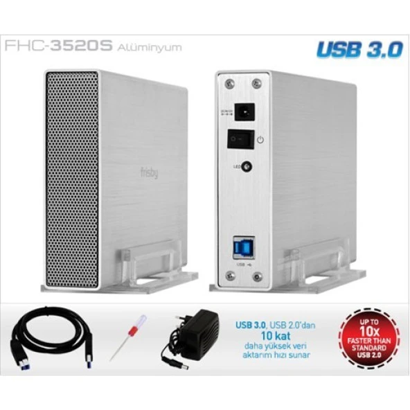FRISBY 3.5" USB 3.0 FHC-3520S Sata Alüminyum Harddisk Kutusu Gümüş - 1