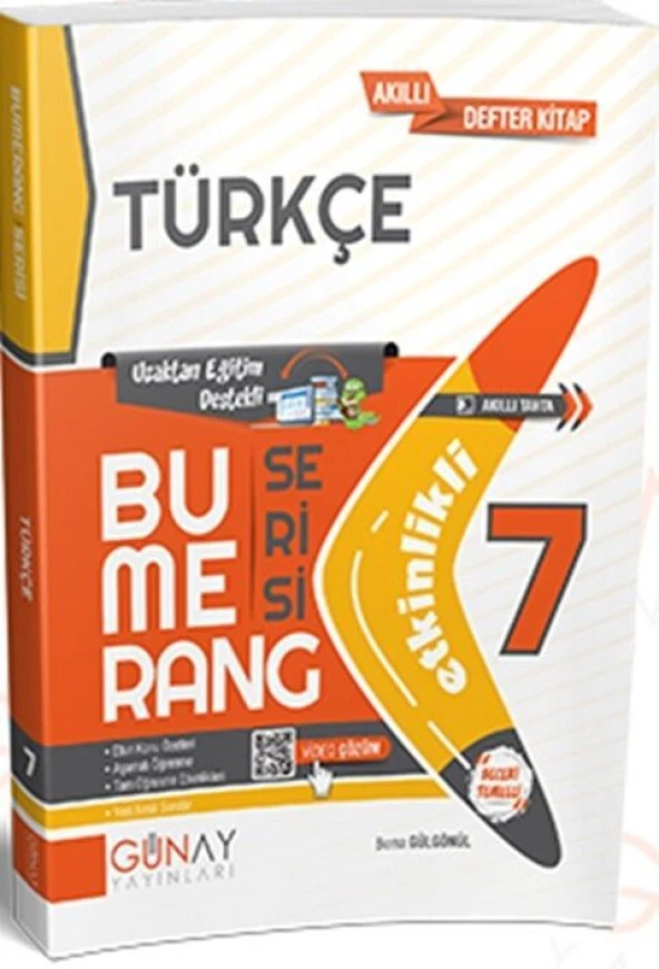 7. Sınıf Türkçe Etkinlikli Bumerang Serisi Günay Yayınları - 1