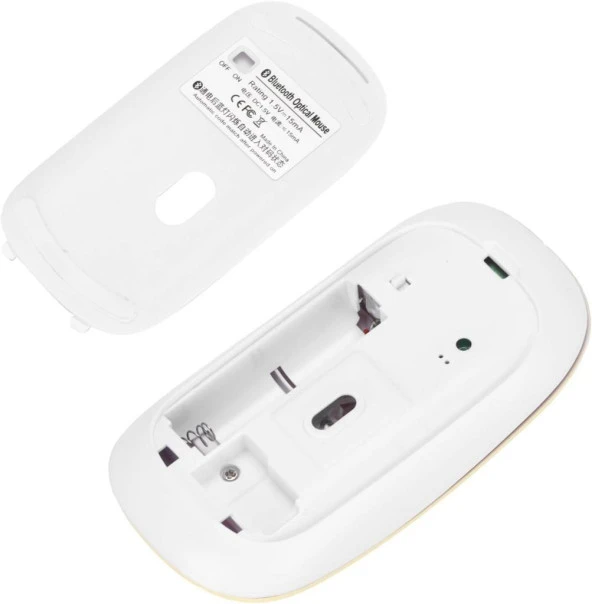 Redline Space A8 8" Uyumlu Kablosuz Bluetooth Pilli Optik Mouse - Sarı - Resim 5