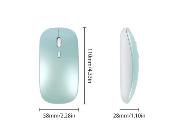 Concord Range HS 7" Uyumlu Kablosuz Bluetooth Pilli Optik Mouse - Yeşil - Resim 5