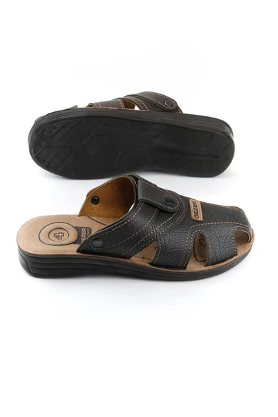 Gezer 09878 Rahat 4 Nokta Taban Kapalı Erkek Terlik Sandalet - 8