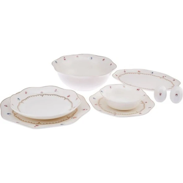 EMSAN LOTUS BREEZE PORSELEN 53 PARÇA 12 KİŞİLİK YEMEK TAKIMI - 5