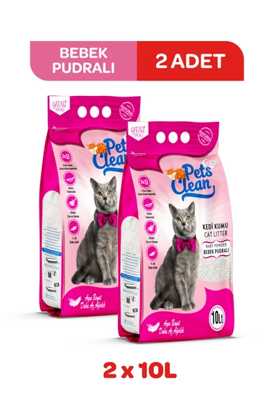 Pets Clean Kedi Kumu Pudralı 10Lt 2Li - 2