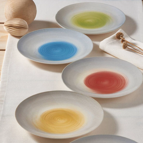 GÜRAL PORSELEN Camelia 6 Parça Bone Pasta Takımı - 22256 - 2