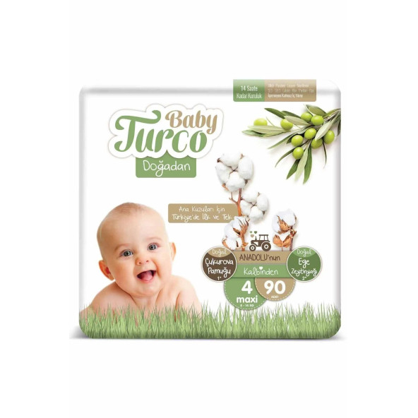 Baby Turco Doğadan 4 Numara Maxi 90 Adet