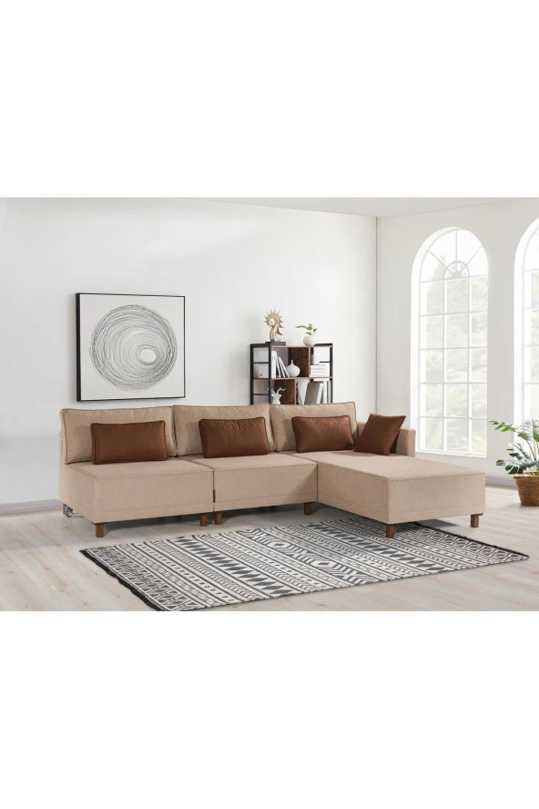 Evdebiz Matris Yataklı Köşe Koltuk Kahve Sağ