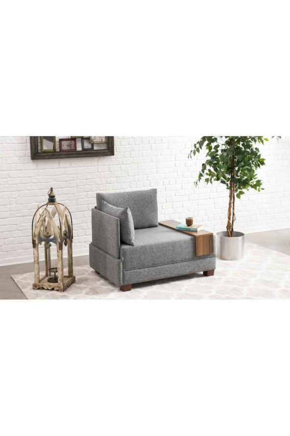 Evdebiz Fly Tekli Koltuk Gri Sol - 4