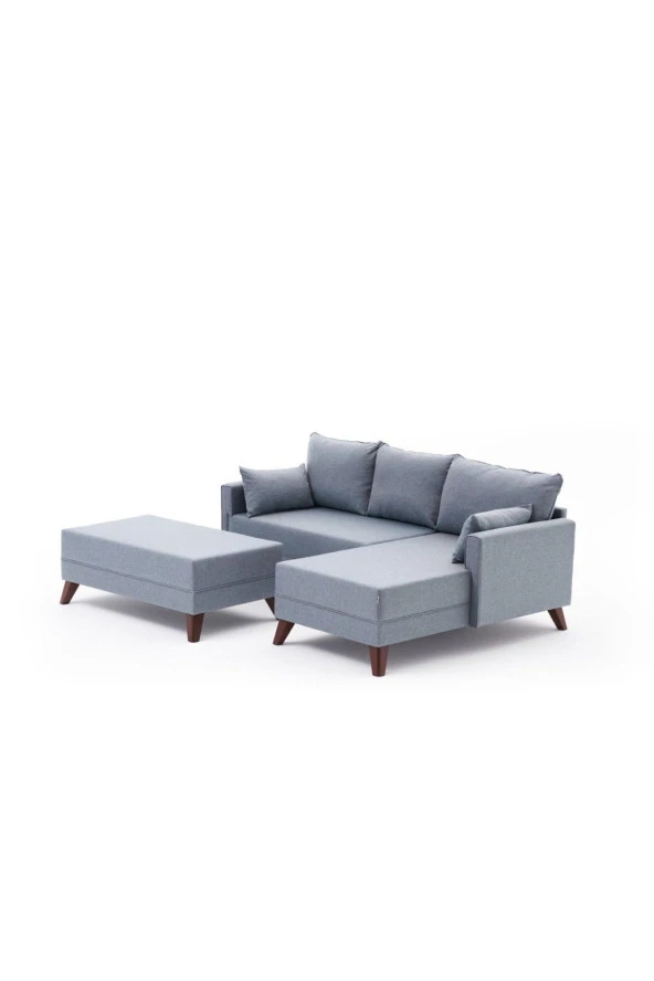 Evdebiz Bella Soft Mini Köşe Mavi Sağ Takımı - 4