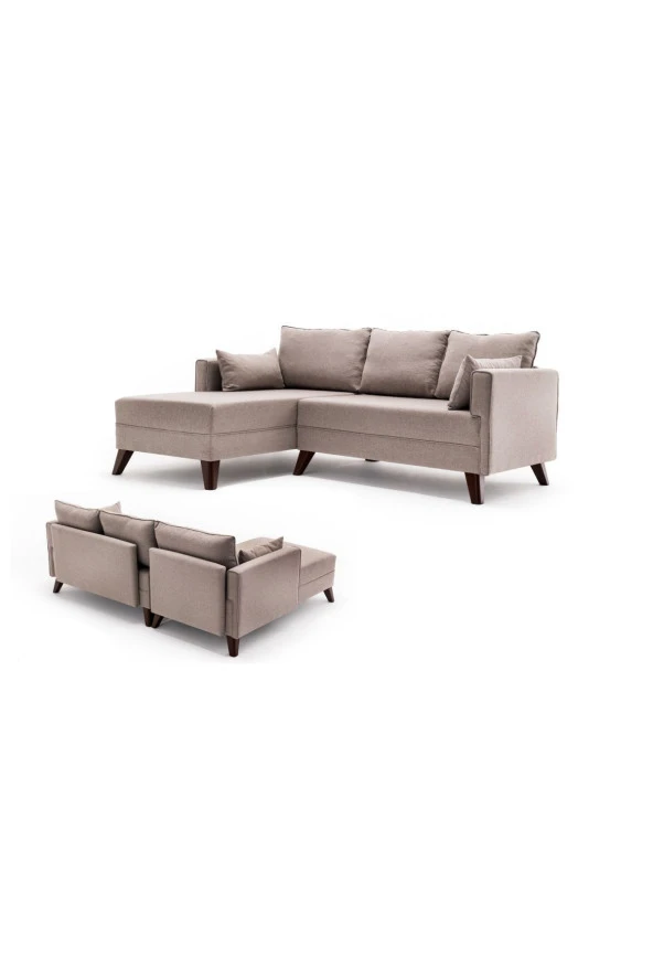 Evdebiz Bella Soft Mini Köşe Krem Sol - 5