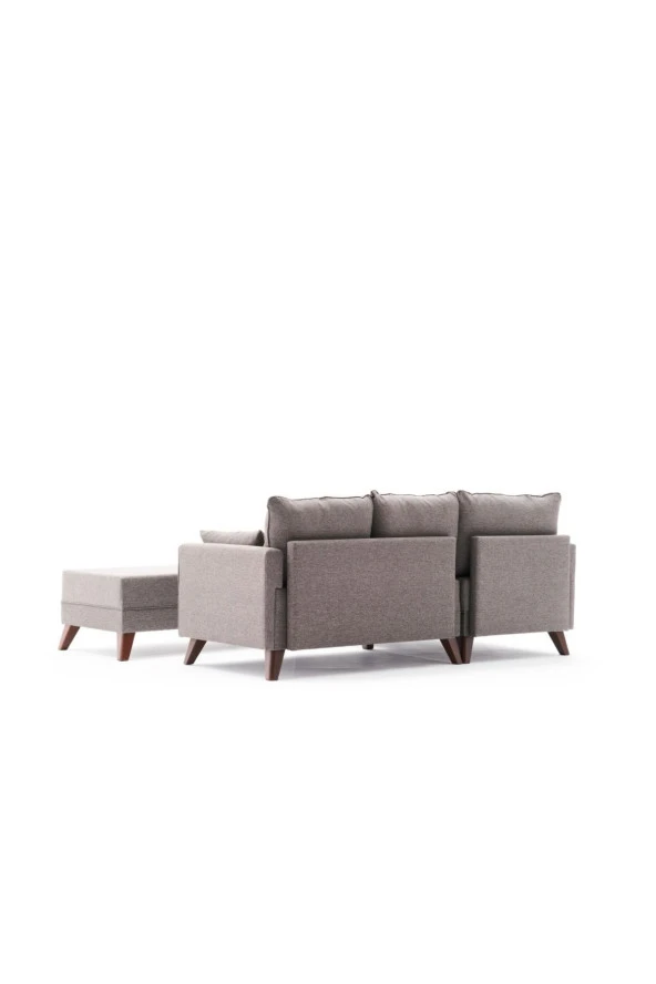 Evdebiz Bella Soft Mini  Kahverengi Sol Köşe Takımı - 5