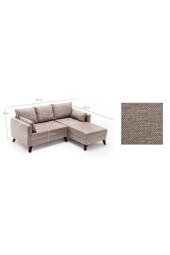 Evdebiz Bella Soft Mini Köşe Krem Sağ - 5
