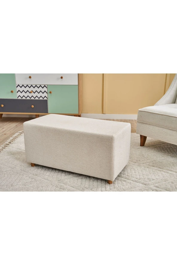 Evdebiz Genma Ahşap Ayaklı Puf Gabbana 02