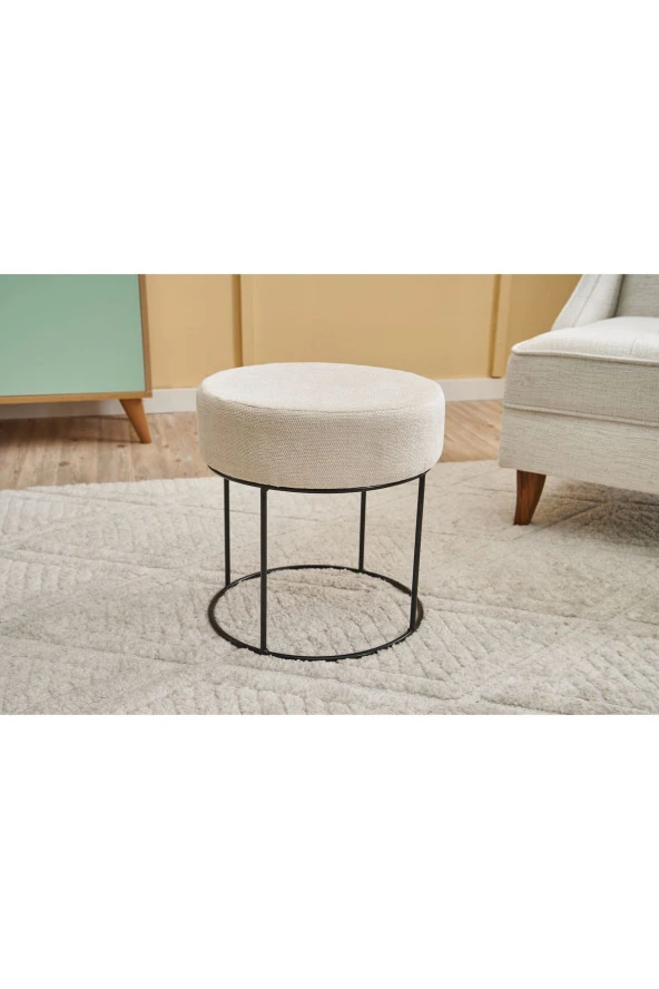 Evdebiz Moon Steel Ayaklı Puf Gabbana 02