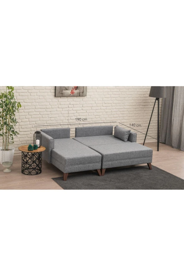 Evdebiz Bella Soft Mini Köşe Gri Sol - 3