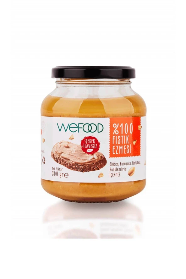 Wefood Şekersiz Sade %100 Fıstık Ezmesi 300 gr