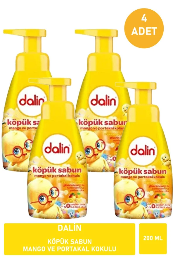 Dalin Köpük Sabun Mango ve Portakal Kokulu 200 ml X 4 ADET