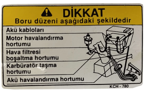 Honda Titan Akü Uyarı Etiketi (Orjinal)