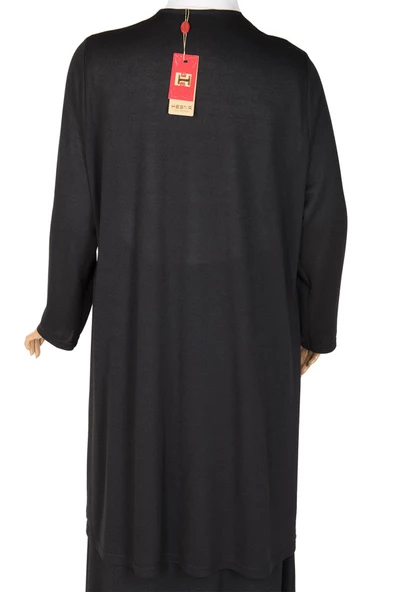 Hesna Kadın Cepli Düğmeli Kap Siyah Ceket - Resim 6