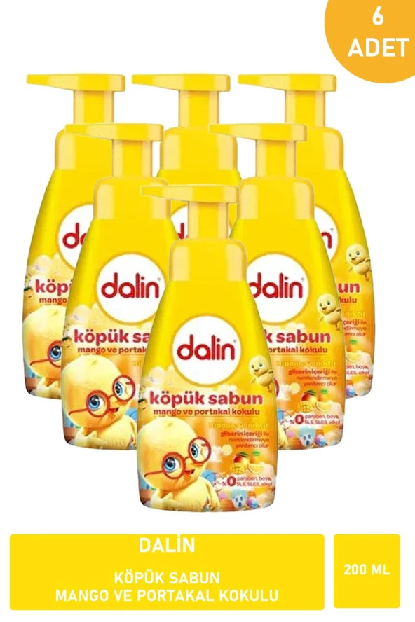 Dalin Köpük Sabun Mango ve Portakal Kokulu 200 ml X 6 ADET