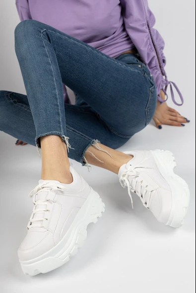 Lambırlent Kadın Yüksek Topuk Sneakers Spor Ayakkabı