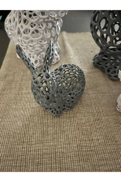 Voronoi Şeklinde Tavşan Dekoru 14 Cm