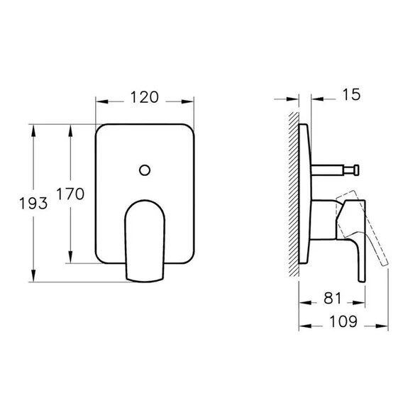VitrA Sento A42294 Ankastre Banyo Bataryası, Sıva Üstü, Krom - 2