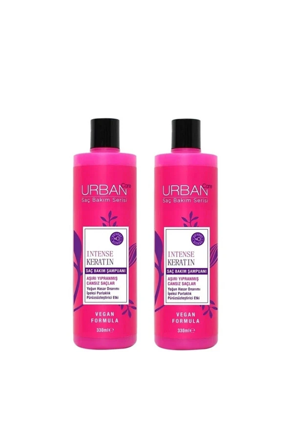 Intense Keratin Saç Bakım Şampuanı 330 Ml Vegan X2'li Set