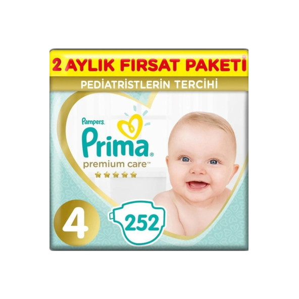 Prima Bebek Bezi Premium Care 4 Beden 126 Adet Aylık Fırsat Paketi X 2 Adet