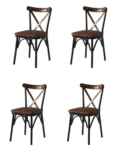 Erezoğulları Mobilya Bahar Mutfak Bahçe Cafe Sandalyesi 4 Li Set