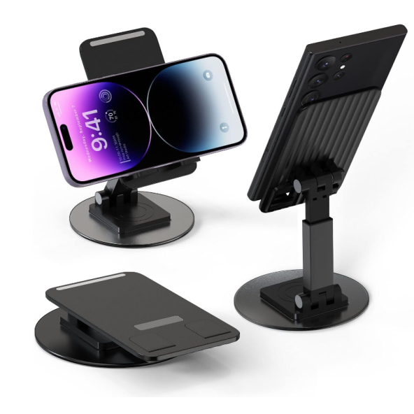 360 Dönebilen Telefon Tutucu Katlanabilir Tablet Tutucu Masa Üstü Şarj Standı Metal Telefon Tutucu - 5