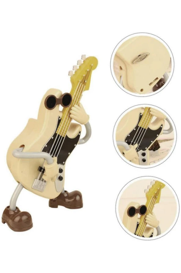 Rennes RGV-C64YN Elektro Gitar Tasarımlı Dans Eden Masa Süsü Hediyelik Eşya Biblo - 3
